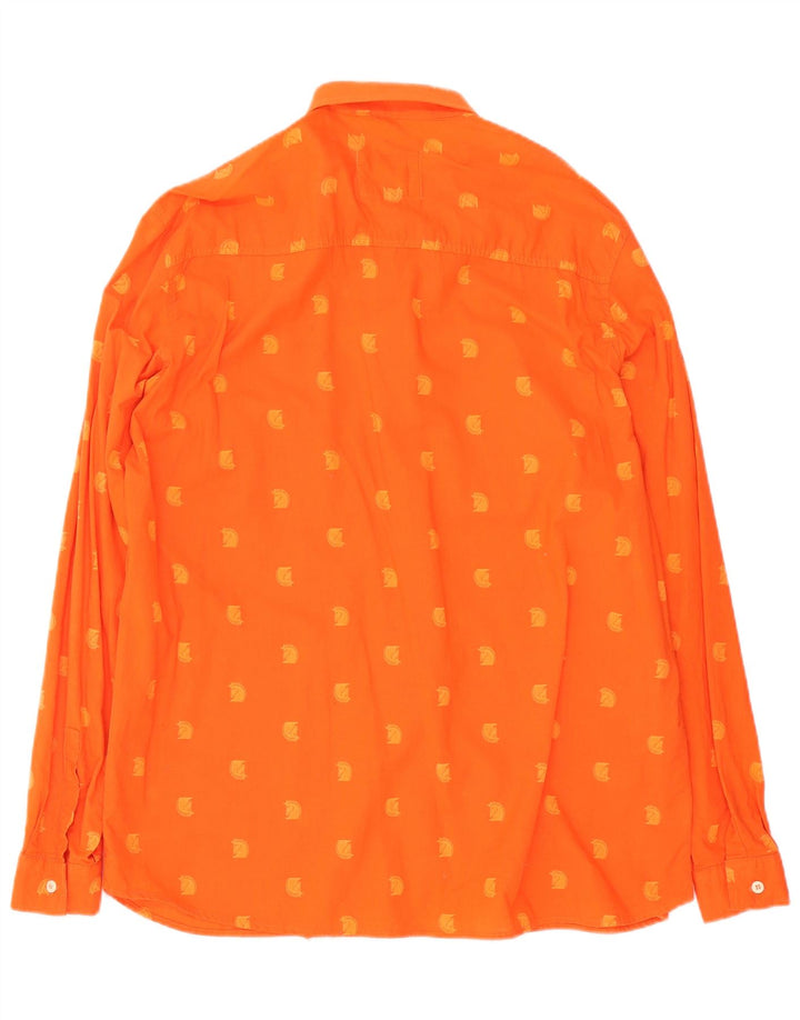 Camisa masculina vintage XL laranja manchada
