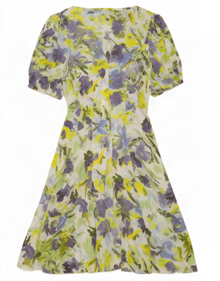 Vestido feminino Gianfranco Ferre evasê IT 40 pequeno floral multicolorido