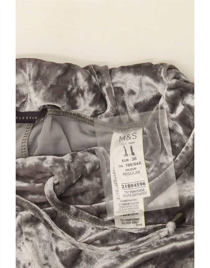 Marks & Spencer Calça feminina de veludo para corrida, Reino Unido 8, pequena, cinza
