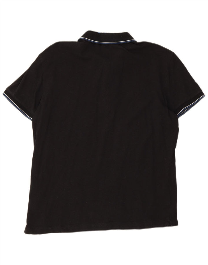 Camisa polo masculina GAS de algodão preto médio