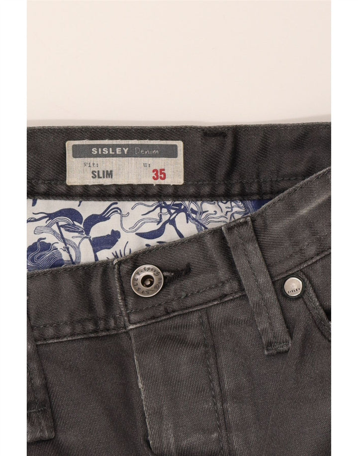 SISLEY Jeans Slim Masculino W35 L31 Algodão Cinza