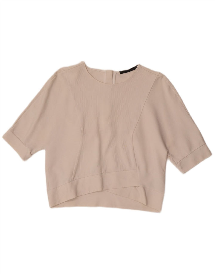 Blusa feminina Zara Top UK 14 algodão branco médio