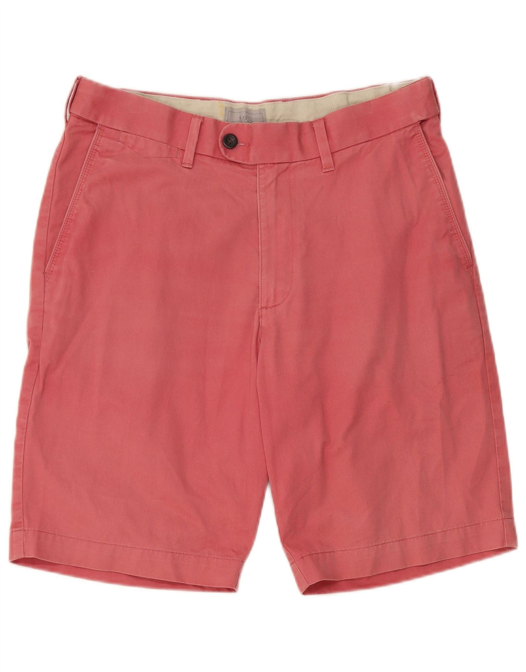 Shorts chino masculino Marks & Spencer W32 algodão vermelho médio
