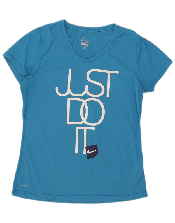 Camiseta Nike Feminina Dri Fit Graphic Top UK 18 XL Azul Algodão
