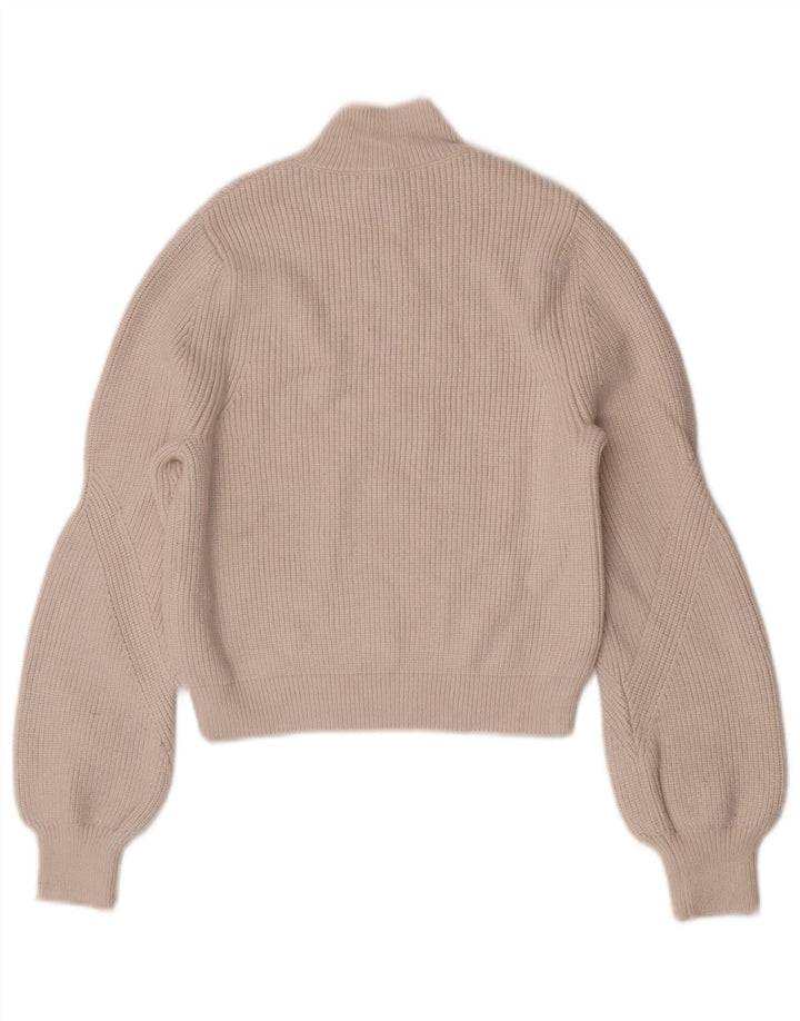 Suéter feminino Zara com gola tartaruga e gola alta, Reino Unido 12 médio off white viscose