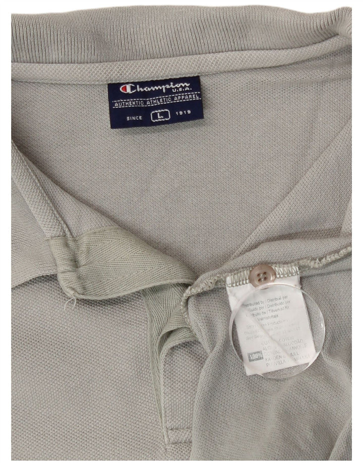 Camisa polo masculina Champion grande algodão cinza