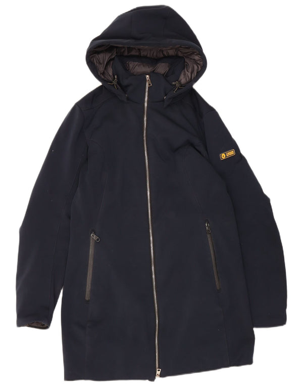 Casaco acolchoado com capuz feminino Ciesse Piumini Reino Unido 14 médio azul marinho