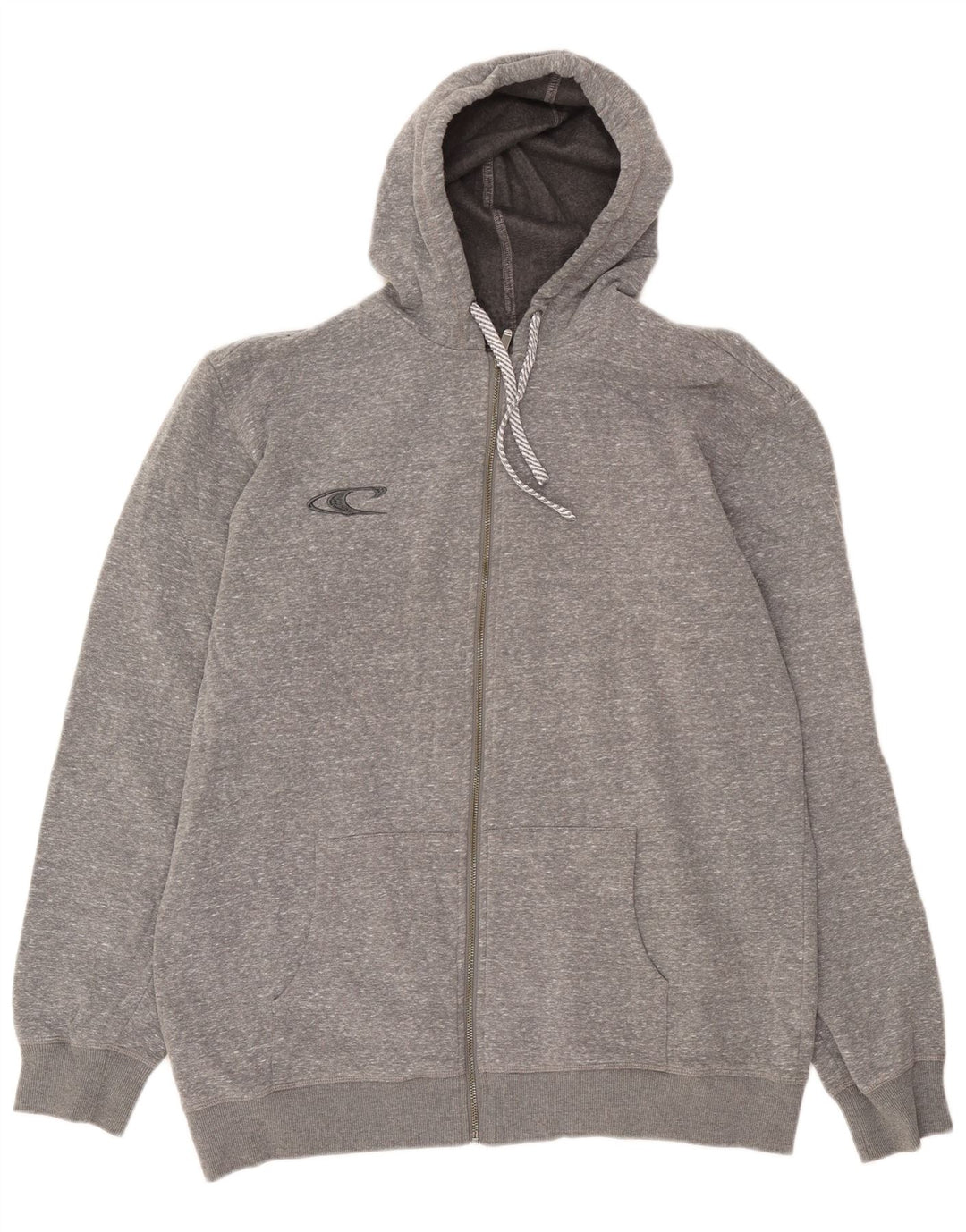 Suéter masculino O'Neill com capuz e zíper gráfico 2XL poliéster manchado cinza