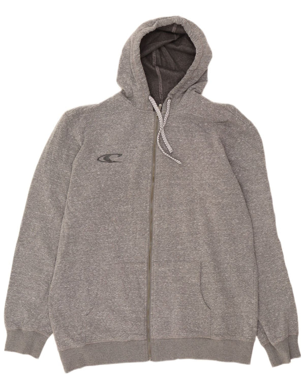 Suéter masculino O'Neill com capuz e zíper gráfico 2XL poliéster manchado cinza