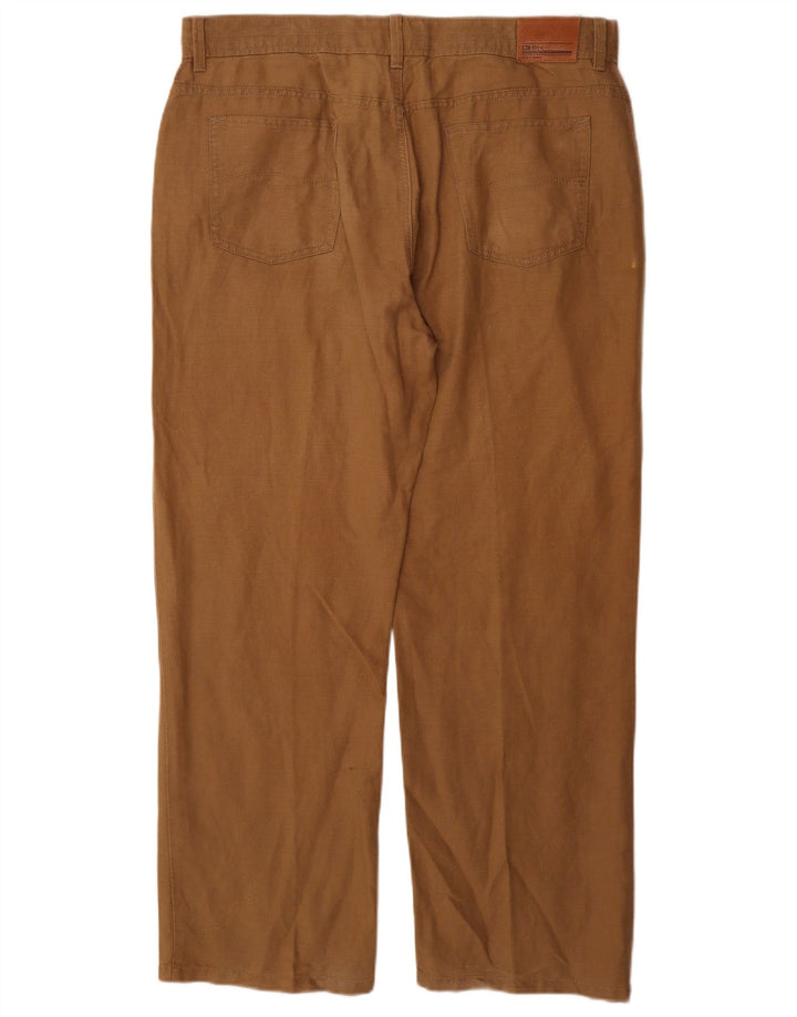 Calça casual reta masculina MARKS & SPENCER Blue Harbor W36 L31 marrom
