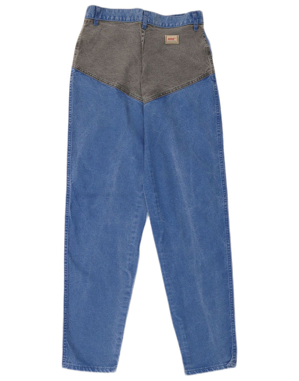 Rifle Womens Tapered Jeans UK 14 Médio W26 L30 Azul Colourblock Algodão