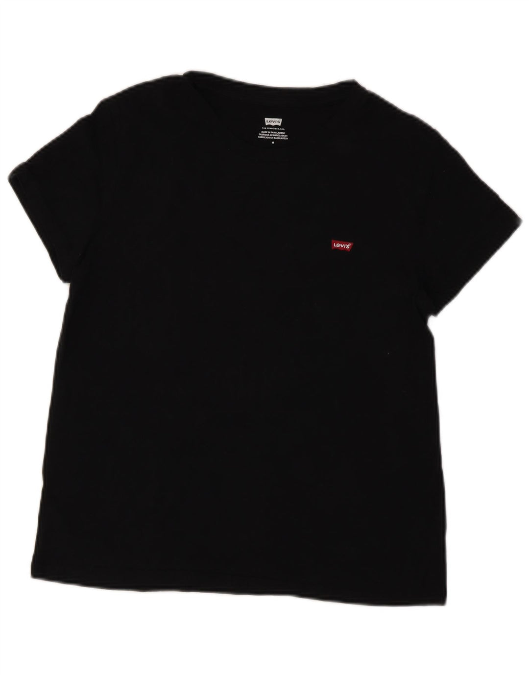 Camiseta feminina LEVI'S UK 12 algodão preto médio