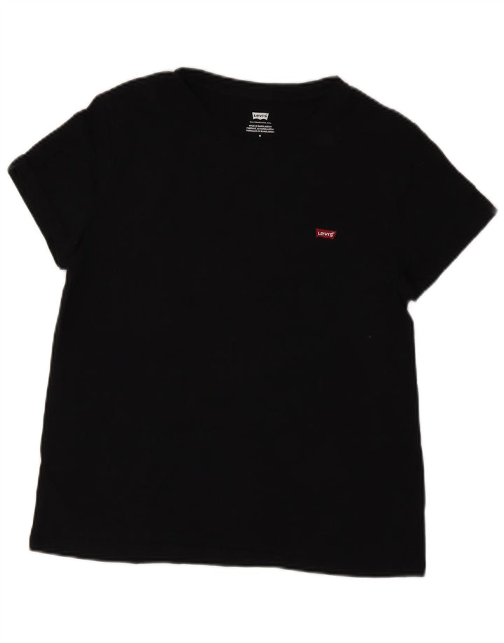 Camiseta feminina LEVI'S UK 12 algodão preto médio