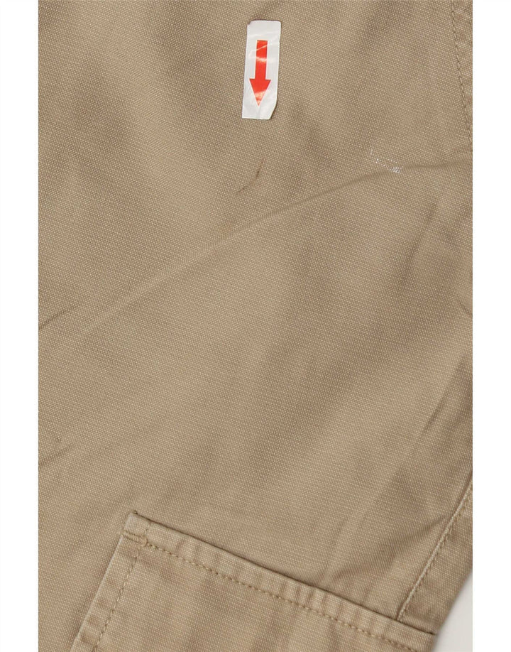 Zara Mens Cargo Shorts EU 42 Grande W32 Algodão Bege