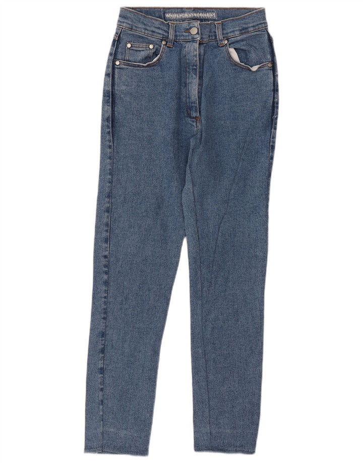 Jeans vintage feminino cintura alta cônico IT 44 médio W27 L29 algodão azul