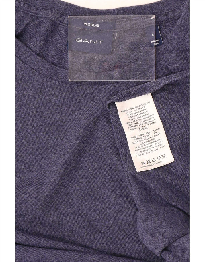 Camiseta masculina regular Gant grande algodão manchado azul marinho
