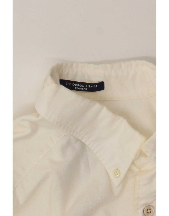Gant Camisa masculina de manga curta com ajuste regular tamanho 39/40 15 3/4 médio branco