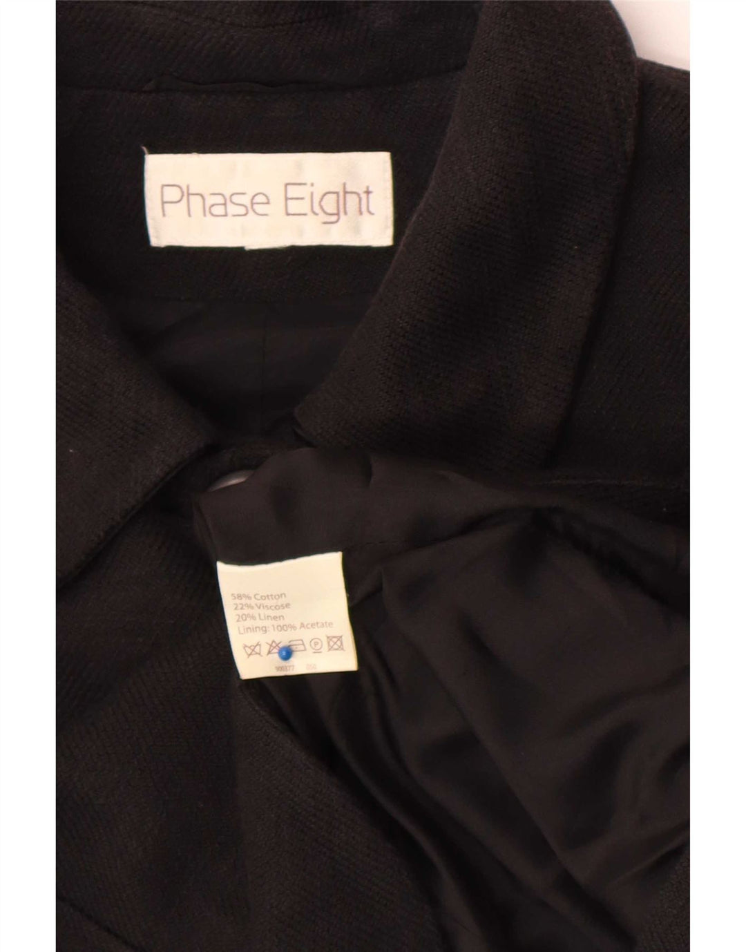 Fase Oito Jaqueta Blazer Feminina Manga 3/4 4 Botões Reino Unido 10 Pequena Preta