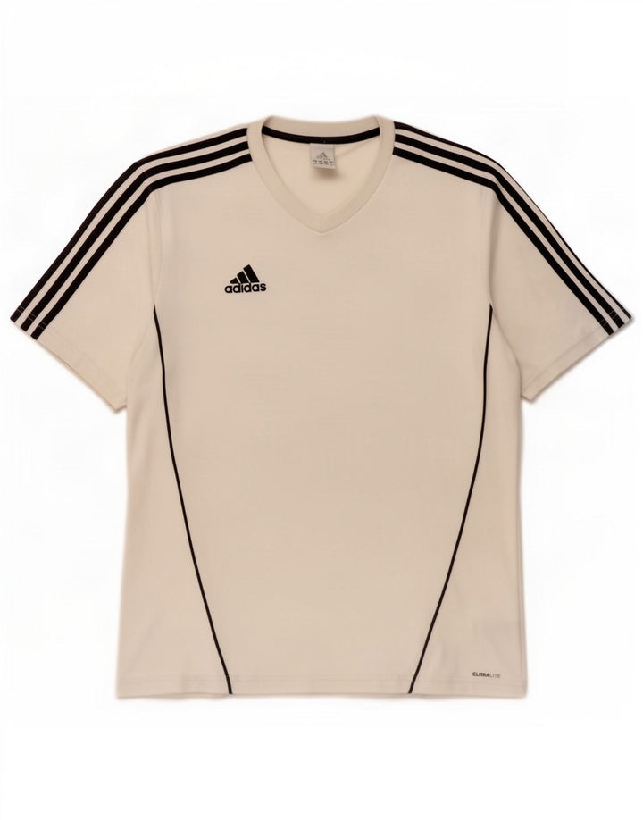 Adidas Mens Climalite Camiseta Top Grande Poliéster Branco
