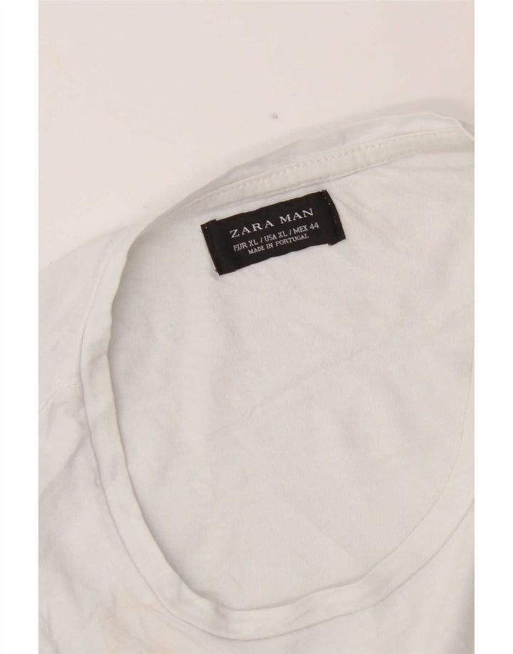 Camiseta masculina Zara Top XL cinza colorblock