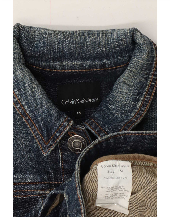 Jaqueta jeans feminina Calvin Klein Jeans Reino Unido 12 algodão azul médio