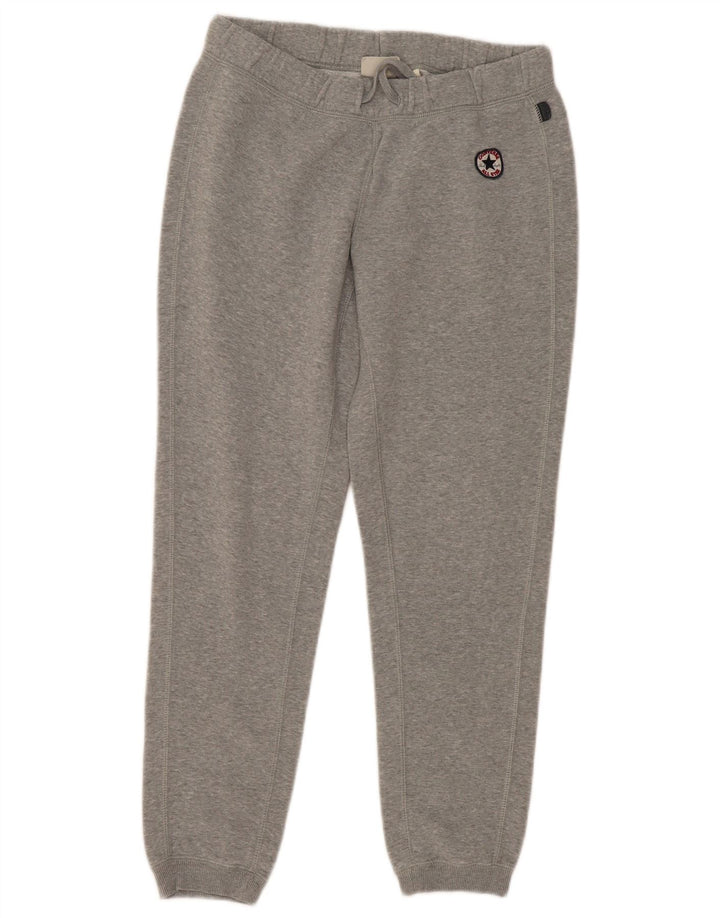 Calça de treino feminina Converse Joggers UK 14 algodão manchado cinza médio