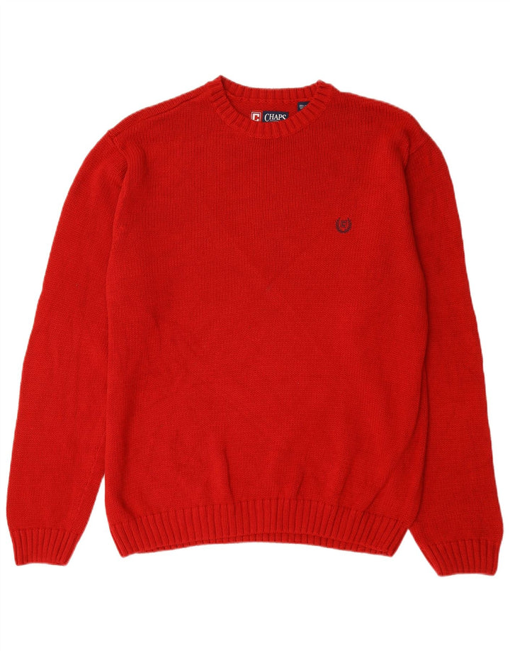 Suéter masculino Chaps com gola redonda, grande algodão vermelho