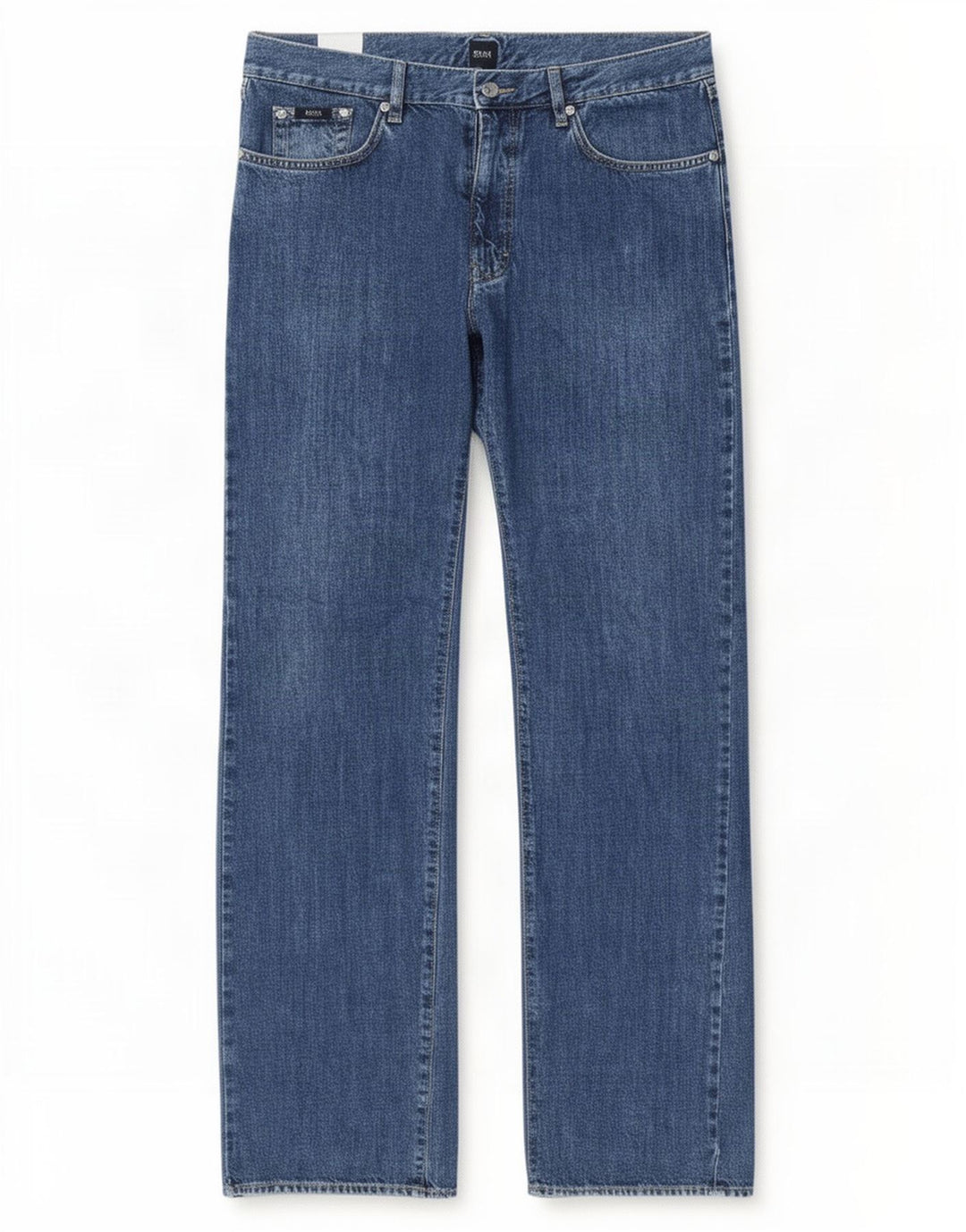 Hugo Boss Mens Straight Jeans W36 L34 Azul Algodão