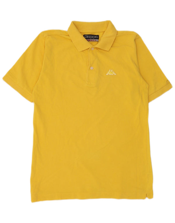 Camisa polo masculina Kappa pequena algodão amarelo
