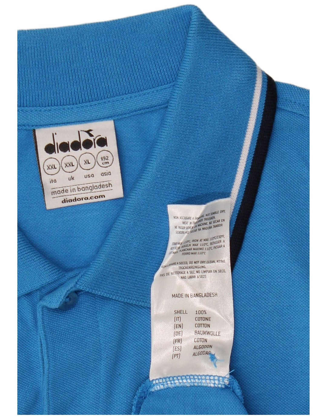 Camisa polo masculina DIADORA 2XL algodão azul