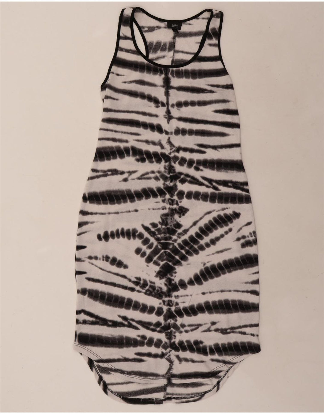 Vestido camiseta feminino sem mangas MOSSIMO Reino Unido 12 médio branco tie-dye