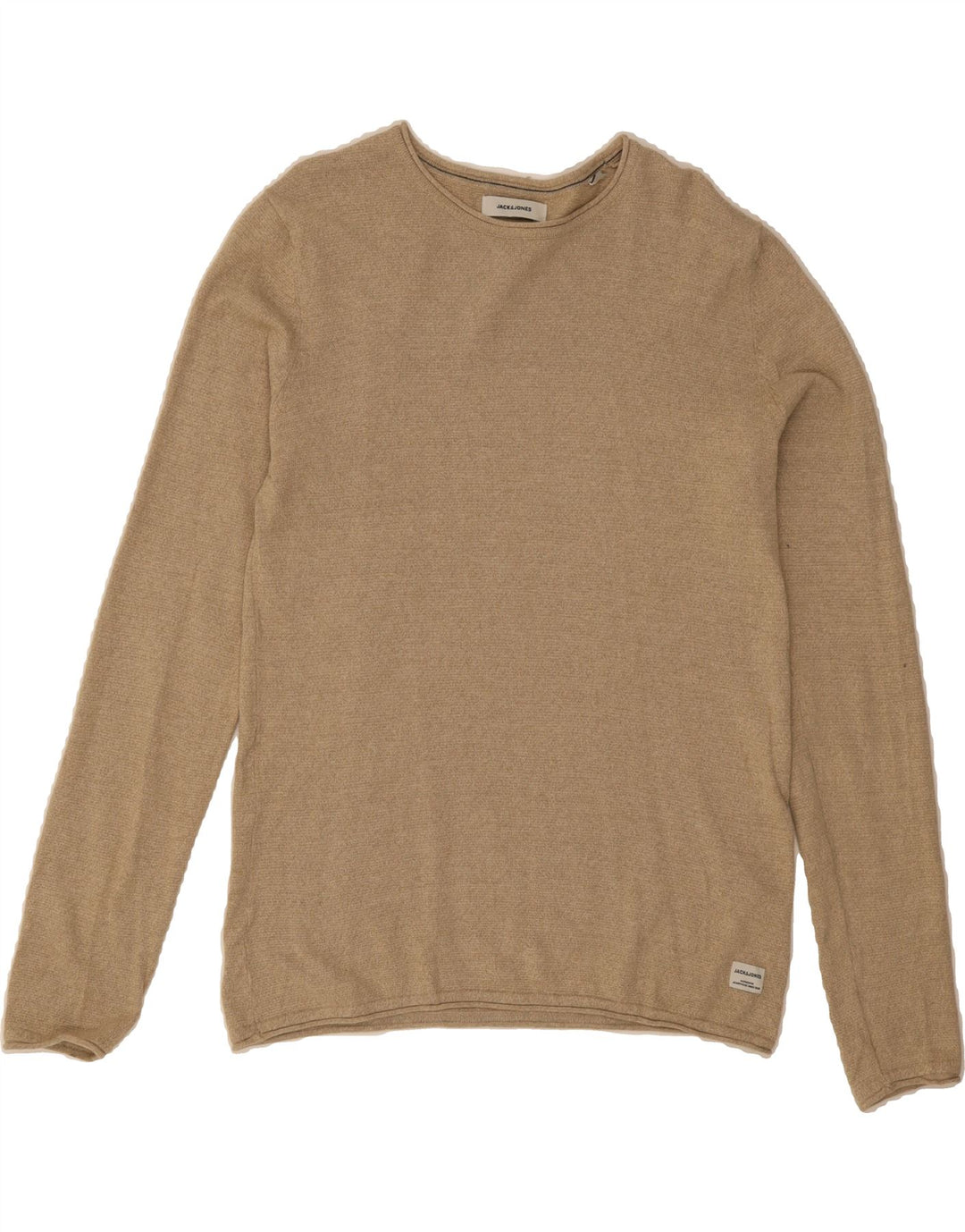 JACK & JONES Mens Crew Neck Jumper Sweater XS Beige Cotton Vintage Jack & Jones and Second-Hand Jack & Jones from Messina Hembry 