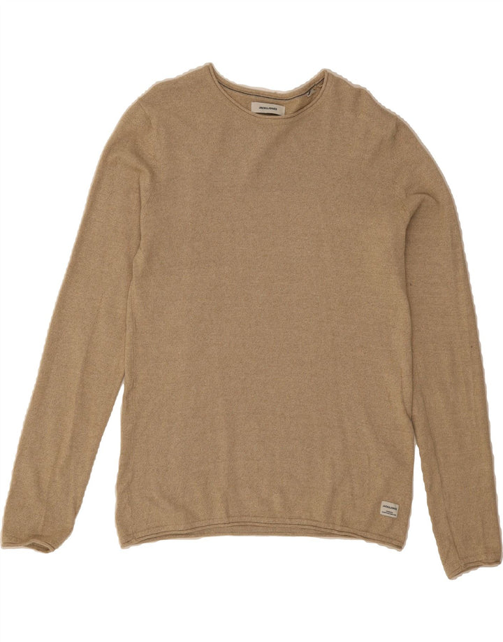 JACK & JONES Mens Crew Neck Jumper Sweater XS Beige Cotton Vintage Jack & Jones and Second-Hand Jack & Jones from Messina Hembry 