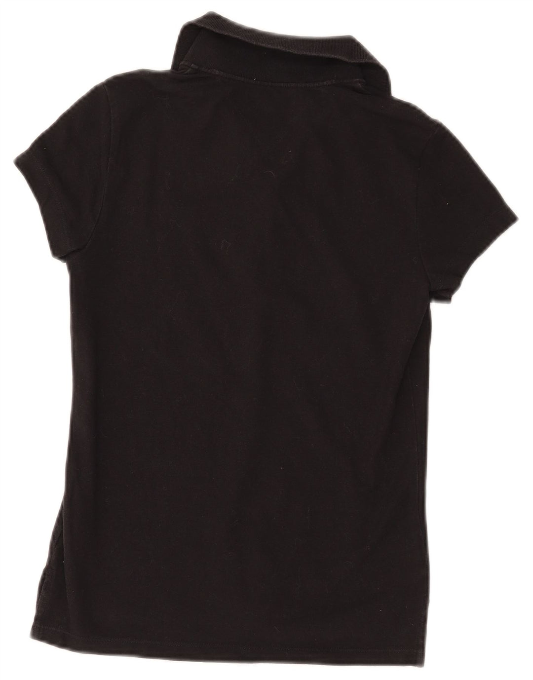 Camisa polo feminina TOMMY HILFIGER UK 8 pequena algodão preto