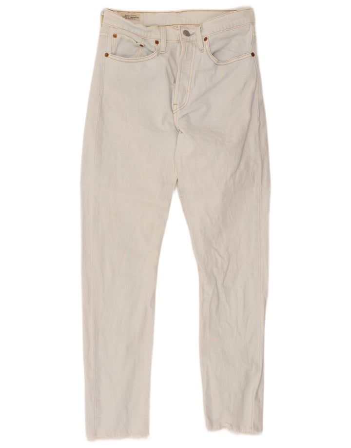 Calça jeans feminina Levi's 501 Slim W27 L28 algodão branco