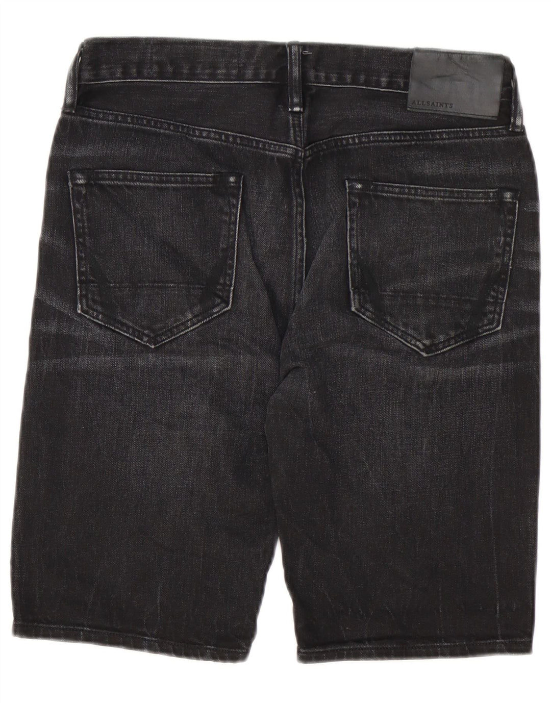 Shorts jeans All Saints masculino Switch Fit W28 algodão preto médio
