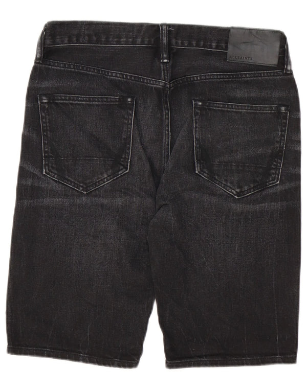 Shorts jeans All Saints masculino Switch Fit W28 algodão preto médio