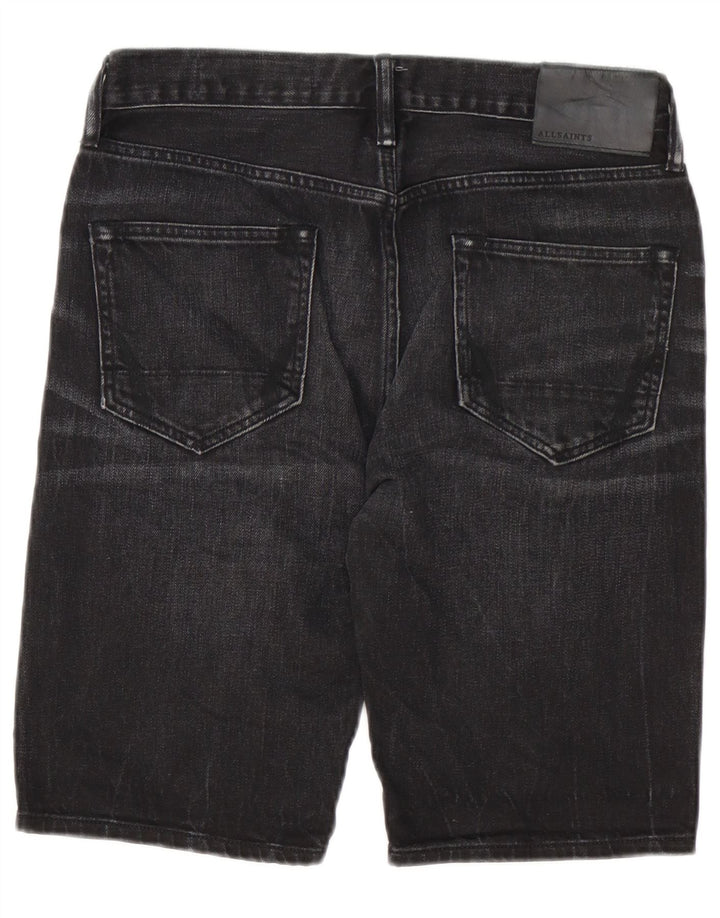 Shorts jeans All Saints masculino Switch Fit W28 algodão preto médio