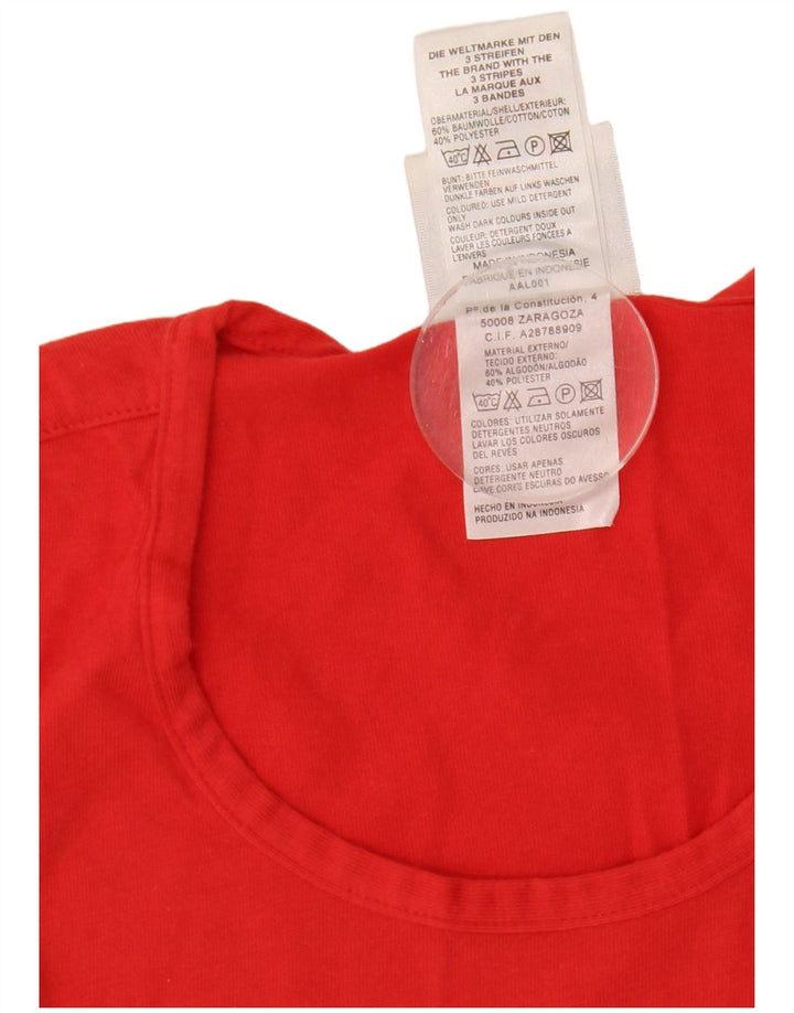 Adidas Mens Vest Top UK 36/38 Pequeno Algodão Vermelho