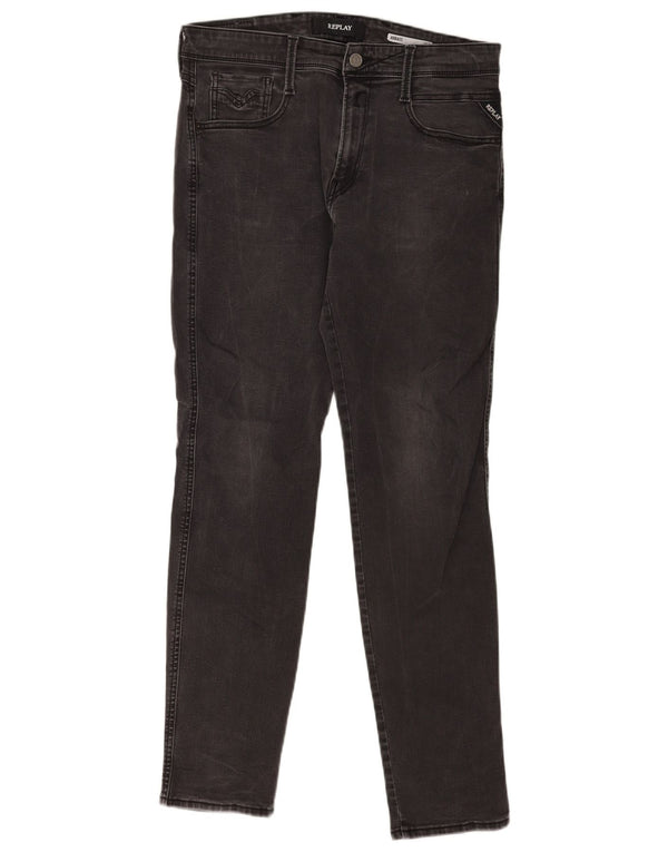 Replay Masculino Anbass Slim Jeans W32 L32 Cinza Algodão