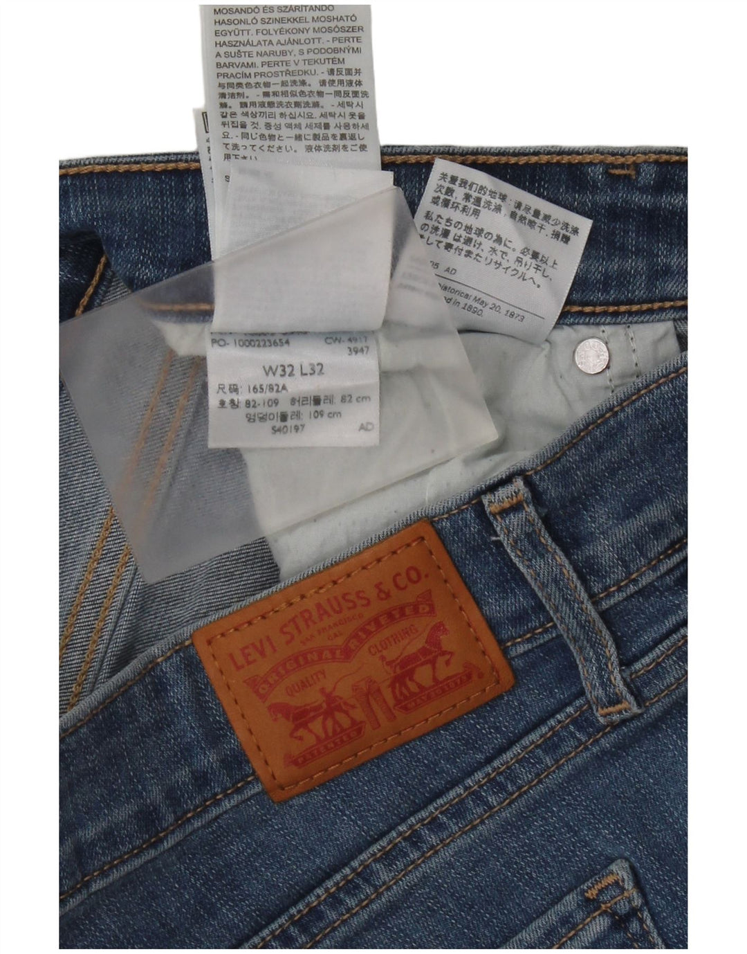 Calça jeans feminina Levi's 715 Bootcut W32 L32 azul algodão