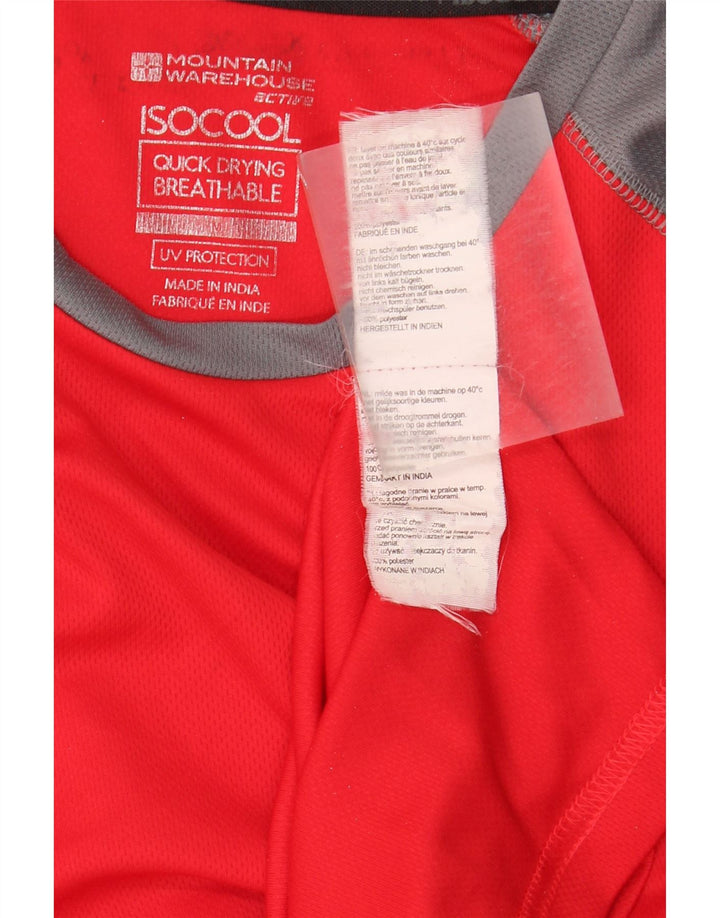 Camiseta masculina IsoCool Mountain Warehouse Top médio vermelho colorblock