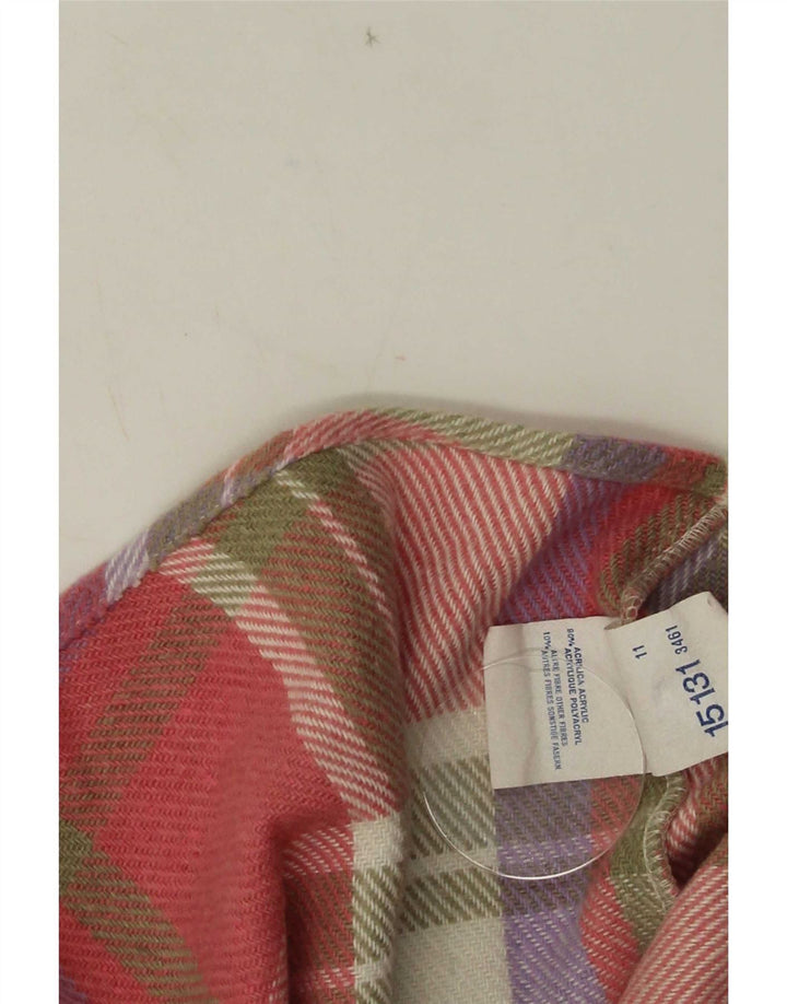 Camisa masculina vintage de flanela grande acrílico xadrez rosa