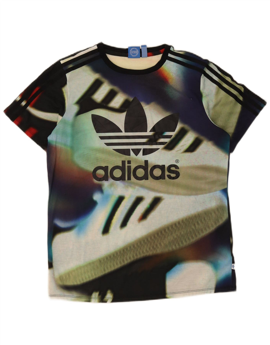 Adidas Womens Graphic T-Shirt Top UK 8 Pequeno Poliéster Multicolorido