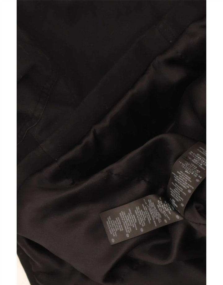 Hobbs Womens Trench Coat UK 12 Médio Algodão Preto