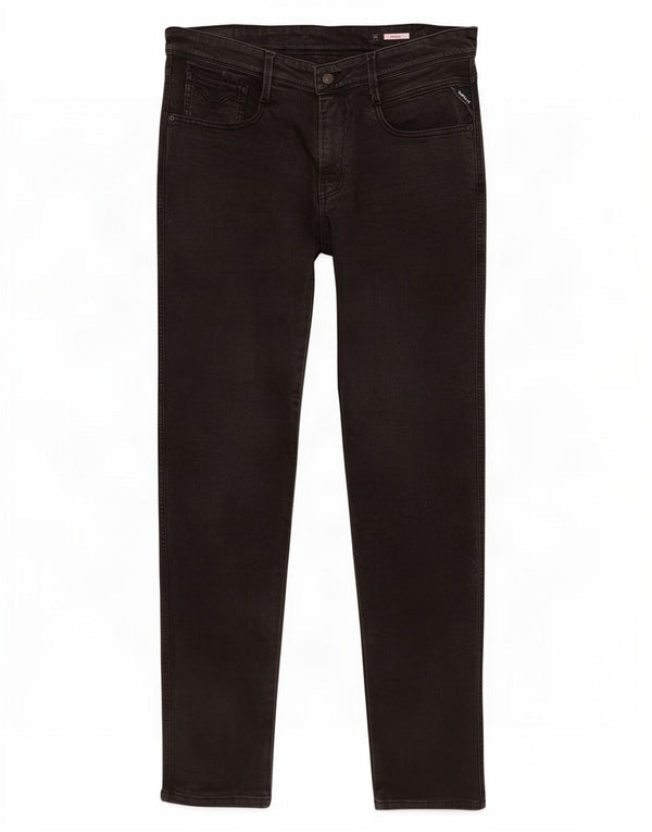 Replay Mens Anbass Slim Jeans W34 L31 Algodão Preto