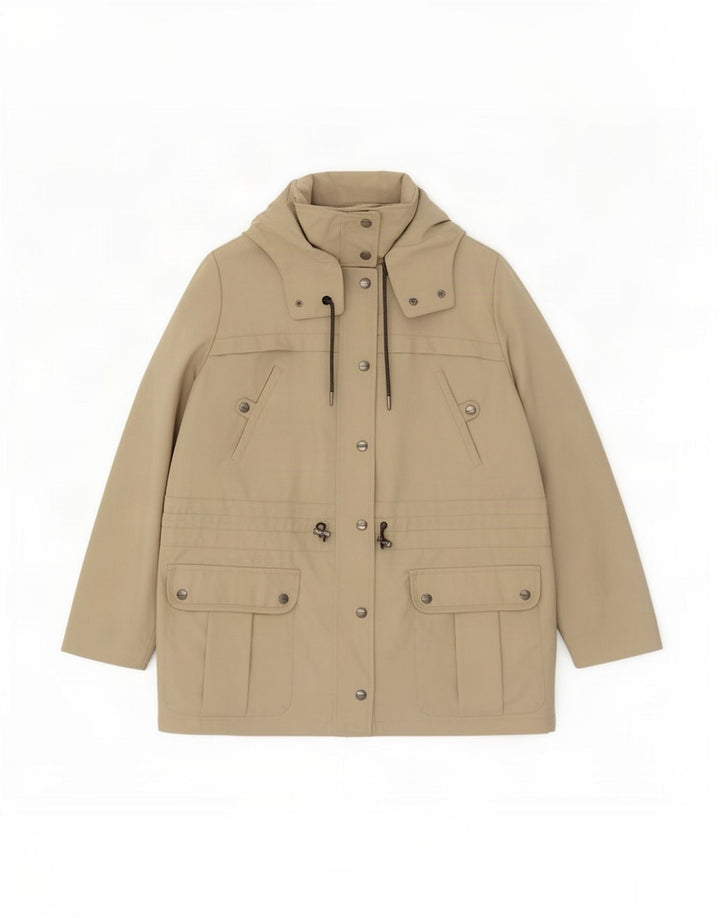 Jaqueta utilitária feminina com capuz Marks & Spencer UK 20 2XL poliamida bege
