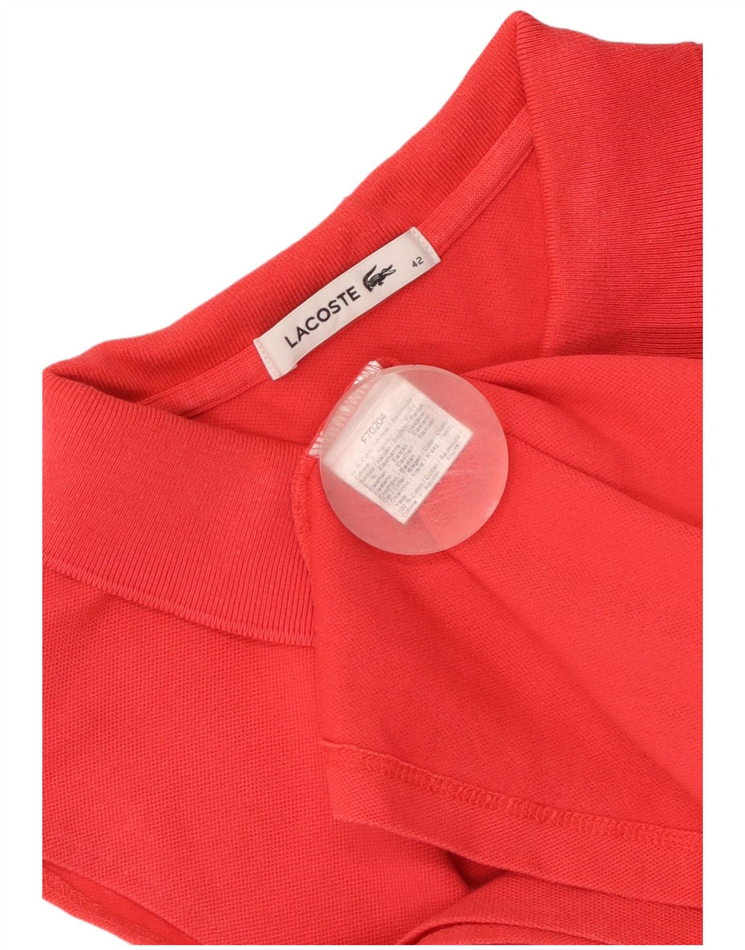 Camisa polo feminina sem mangas LACOSTE tamanho 42 grande algodão vermelho