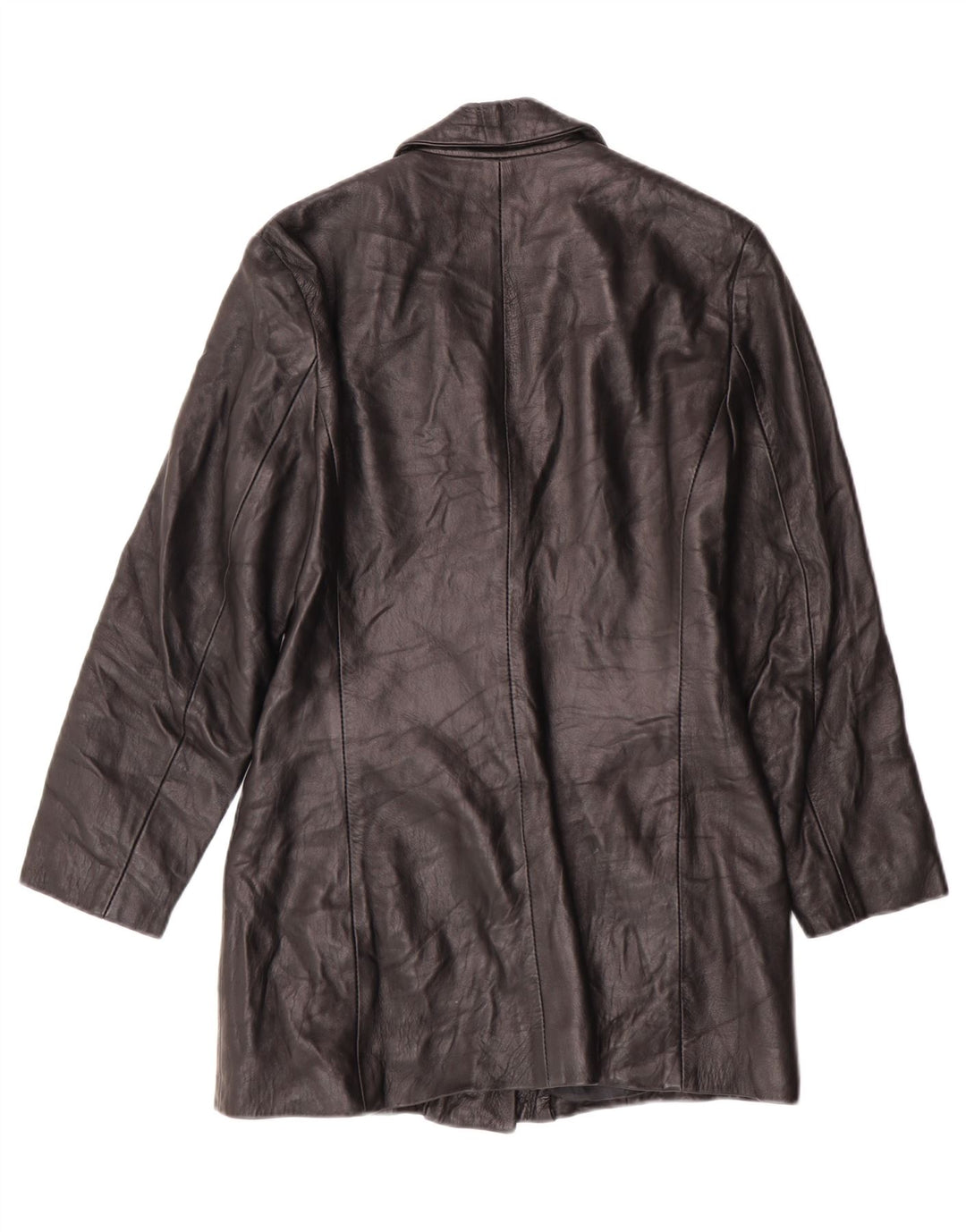 Jaqueta de couro feminina vintage IT 44 médio preto clássico