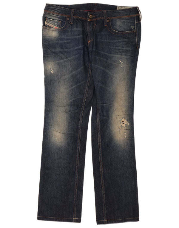 Diesel feminino lowky cintura baixa regular jeans reto W29 L32 azul marinho